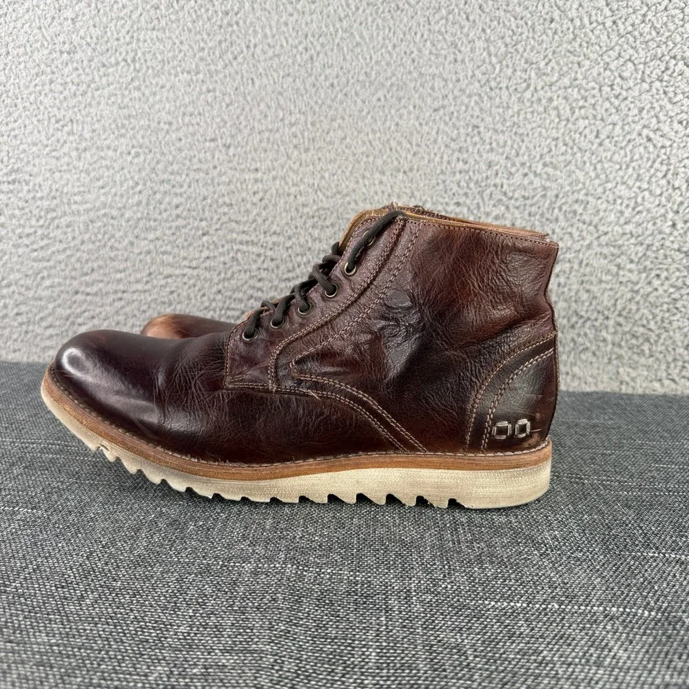 Bed Stu Bradley II Chukka Boot Mens 10 Teak Brown Leather Cobbler Ripple Sole